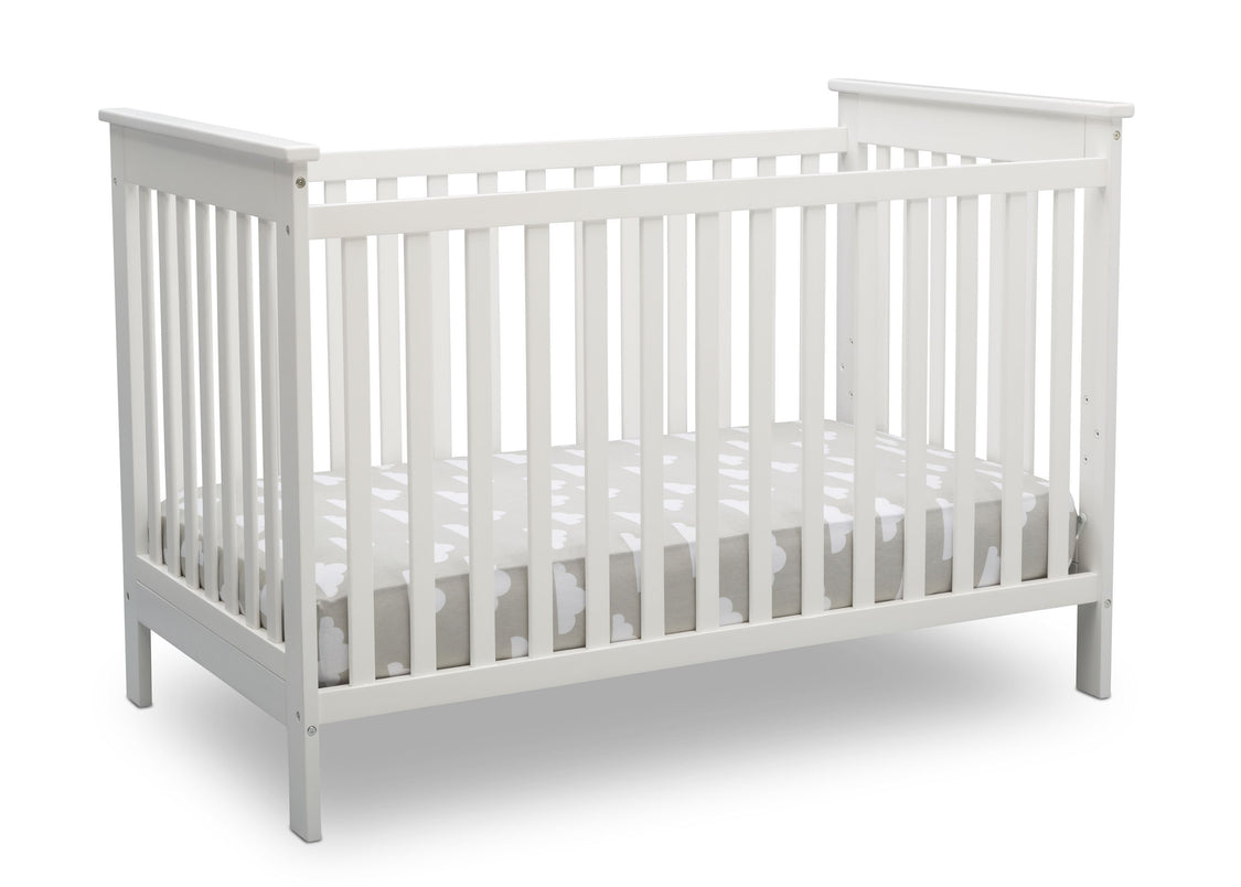Delta Children Bianca White (130) Adley 3-in-1 Crib (W102130) Right Silo b3b