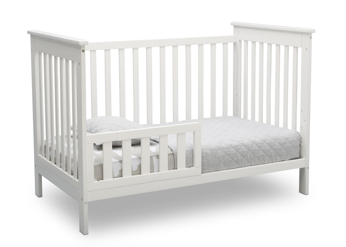 Delta Children Bianca White (130) Adley 3-in-1 Crib (W102130) Toddler Bed b4b