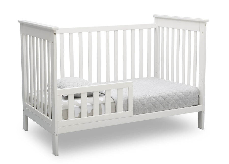 Delta Children Bianca White (130) Adley 3-in-1 Crib (W102130) Toddler Bed b4b 12-Adley 3-in-1 Convertible Crib