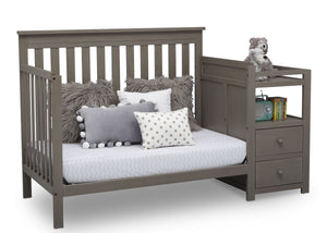 Delta Children Textured Pebble Grey (1341) Mason Convertible Baby Crib N Changer Daybed Angled View a6a 8