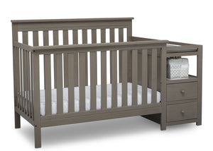 Delta Children Textured Pebble Grey (1341) Mason Convertible Baby Crib N Changer Crib Angled View a4a 6