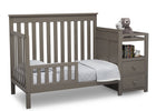 Delta Children Textured Pebble Grey (1341) Mason Convertible Baby Crib N Changer Toddler Bed Angled View a5a 7-Mason Convertible Baby Crib N Changer