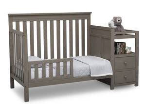 Delta Children Textured Pebble Grey (1341) Mason Convertible Baby Crib N Changer Toddler Bed Angled View a5a 7