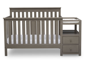Delta Children Textured Pebble Grey (1341) Mason Convertible Baby Crib N Changer Crib Front View a3a 5