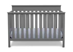 Delta Children Grey (026) Kingswood 4-in-1 Convertible Baby Crib Front Crib Silo View 8