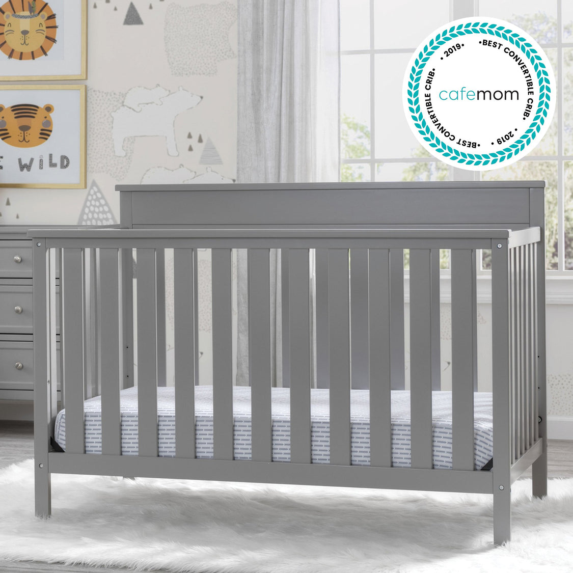 Kingswood 4 in 1 Convertible Baby Crib Grey 026