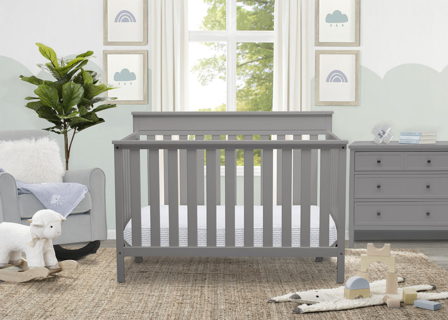 Grey (026) 1-Kingswood 4-in-1 Convertible Baby Crib