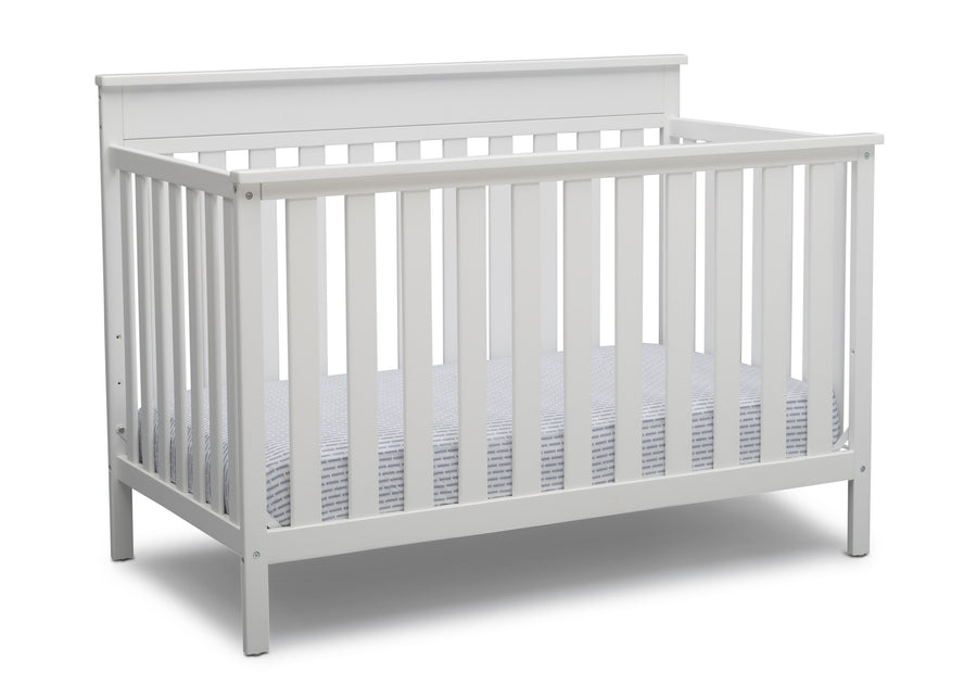 Delta Children Bianca White (130) Kingswood 4-in-1 Convertible Baby Crib Right Crib Silo View 9-Kingswood 4-in-1 Convertible Baby Crib
