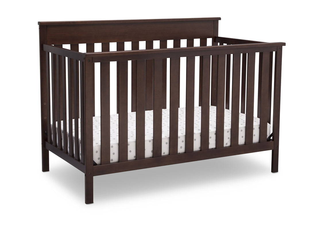 Delta Children Walnut Espresso (1324) Kingswood 4-in-1 Convertible Baby Crib Right Crib Silo View