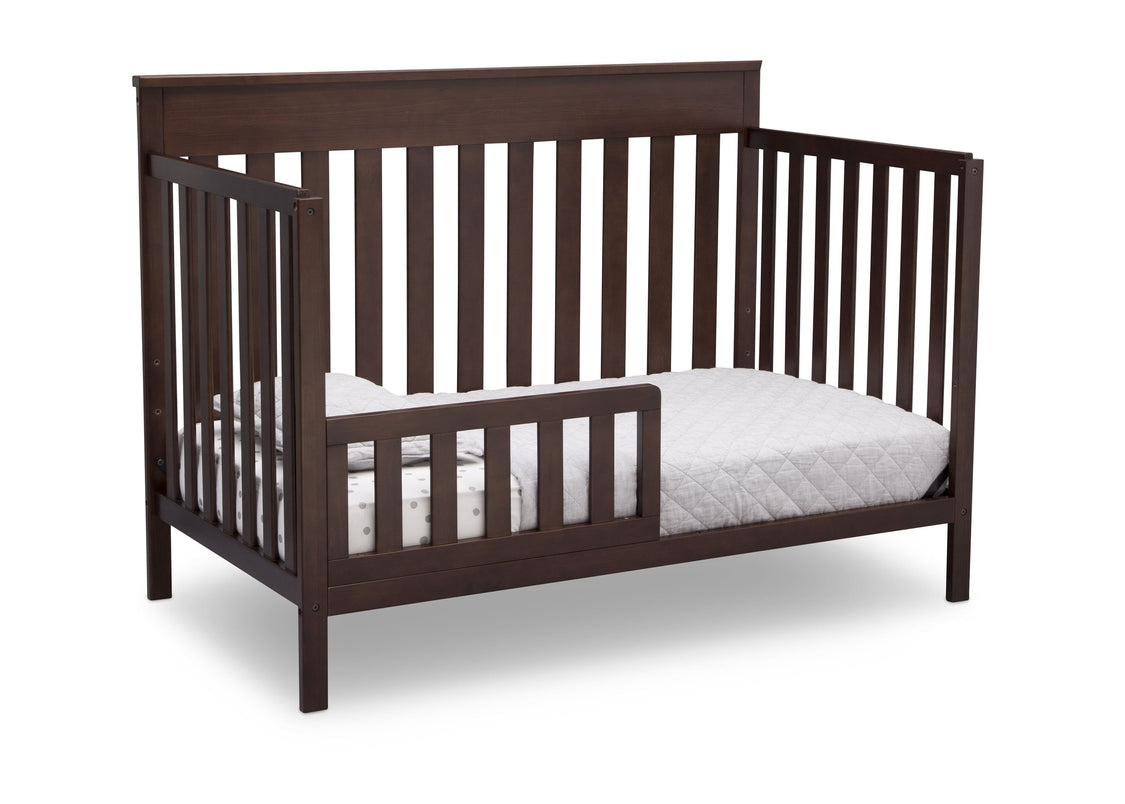 Delta Children Walnut Espresso (1324) Kingswood 4-in-1 Convertible Baby Crib Toddler Bed Silo View