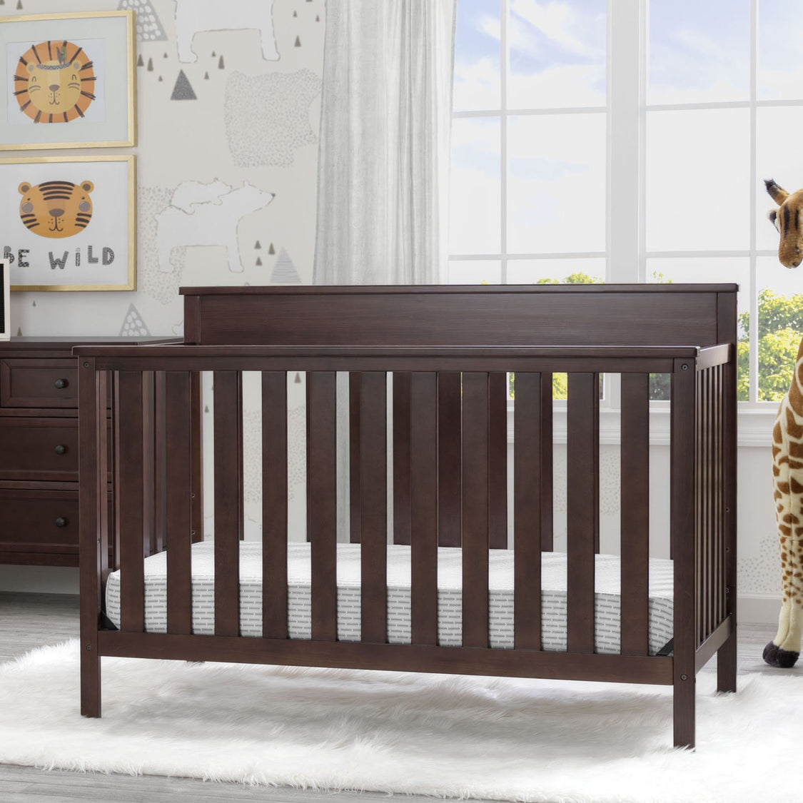 Kingswood 4 in 1 Convertible Baby Crib Bianca Walnut Espresso 1324