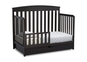 Dark Chocolate (207) Duke 4-in-1 Convertible Baby Crib with Under Drawer, Toddler Conversion 5
