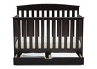 Delta Children Duke 4-in-1 Convertible Baby Crib with Under Drawer, Dark Chocolate (207) Front Crib View with Drawer Open a3a 4-Duke 4-in-1 Convertible Baby Crib with Under Drawer