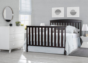 Delta Children Duke 4-in-1 Convertible Baby Crib with Under Drawer, Dark Chocolate (207) Full Bed Roomview 2