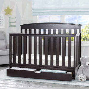 Delta Children Duke 4-in-1 Convertible Baby Crib with Under Drawer, Dark Chocolate (207)  8