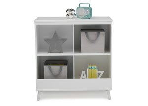 Delta Children Bianca White with Natural (123) Essex Changing Table/Bookcase, Bookcase Front Silo View 3