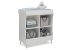 Delta Children Bianca White with Natural (123) Essex Changing Table/Bookcase, Right Silo View 3-Essex Changing Table/Bookcase