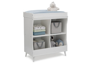 Delta Children Bianca White with Natural (123) Essex Changing Table/Bookcase, Right Silo View 12