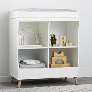 Delta Children Bianca White with Natural (123) Essex Changing Table/Bookcase 5