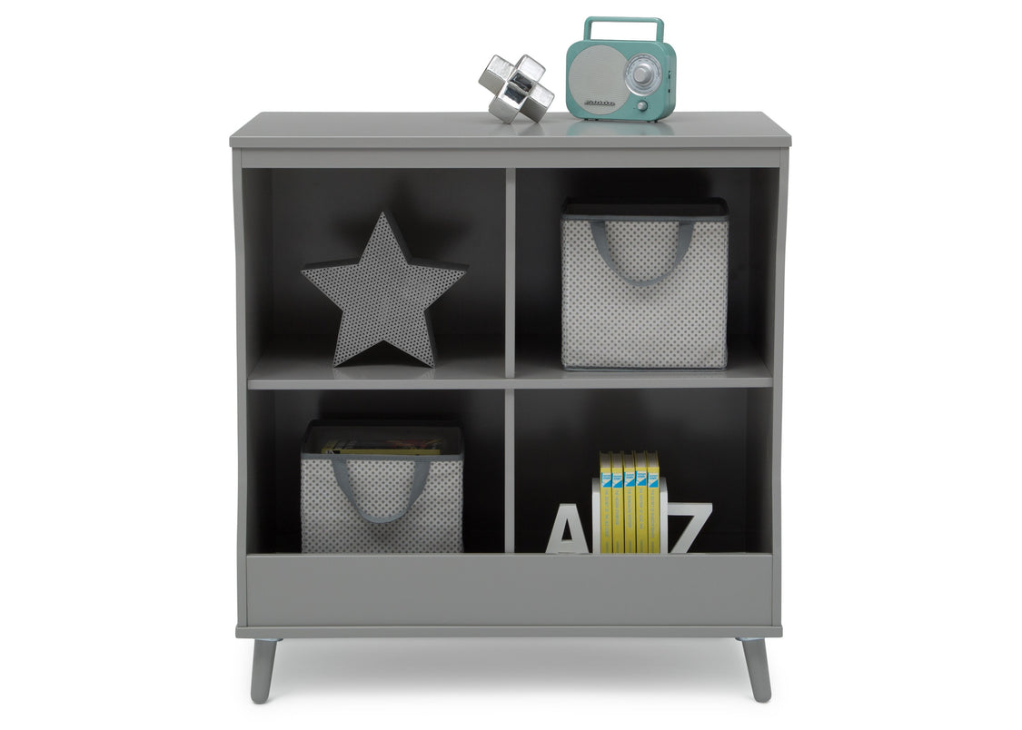 Delta Children Grey with Natural (1359) Essex Changing Table/Bookcase, Bookcase Front Silo View