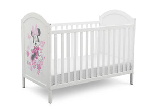 Disney Bianca White with Minnie Mouse (1302) Minnie Mouse 4-in-1 Convertible Crib by Delta Children, Right Silo View 3