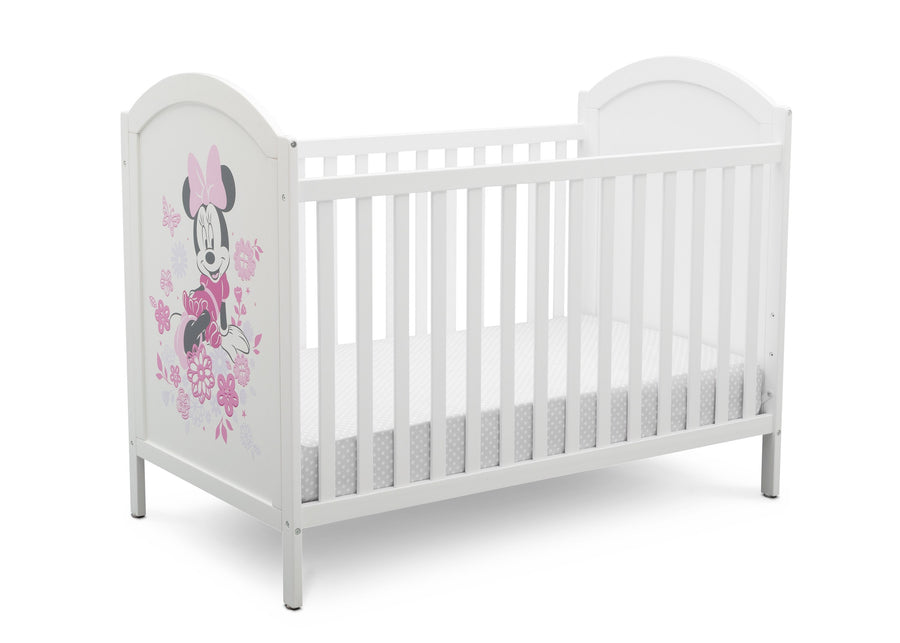 Disney Bianca White with Minnie Mouse (1302) Minnie Mouse 4-in-1 Convertible Crib by Delta Children, Right Silo View 3-Minnie Mouse 4-in-1 Convertible Crib