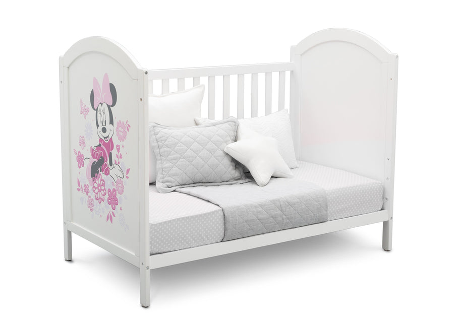 Disney Bianca White with Minnie Mouse (1302) Minnie Mouse 4-in-1 Convertible Crib by Delta Children, Day Bed Silo View 5-Minnie Mouse 4-in-1 Convertible Crib