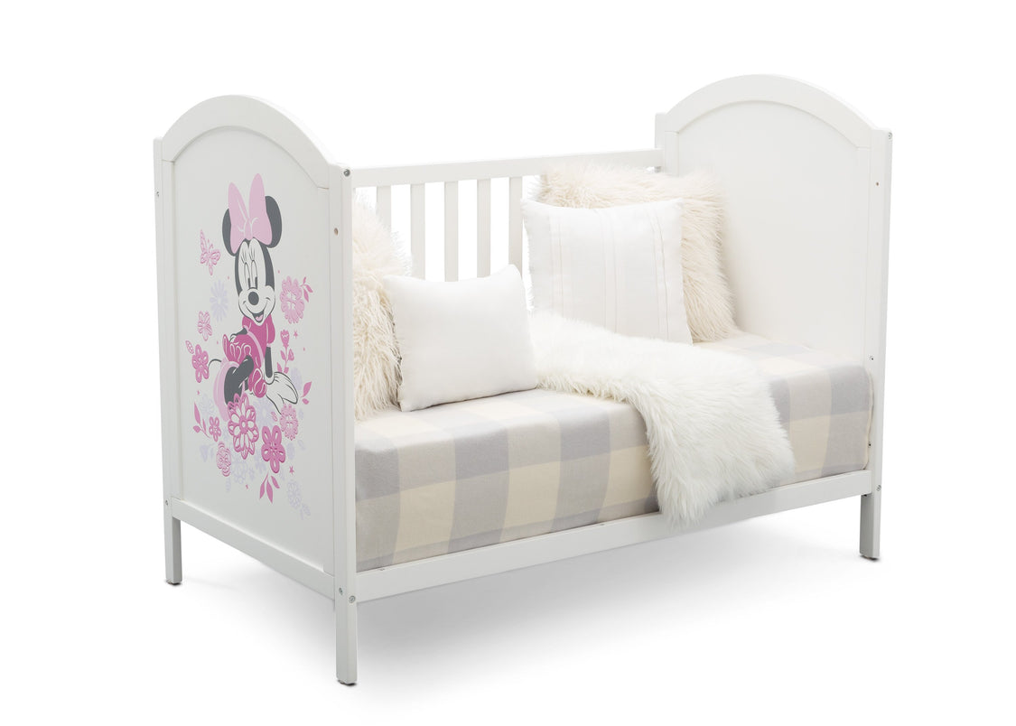 Disney Bianca White with Minnie Mouse(1302) Minnie Mouse 4-in-1 Convertible Crib by Delta Children, Sofa Silo View