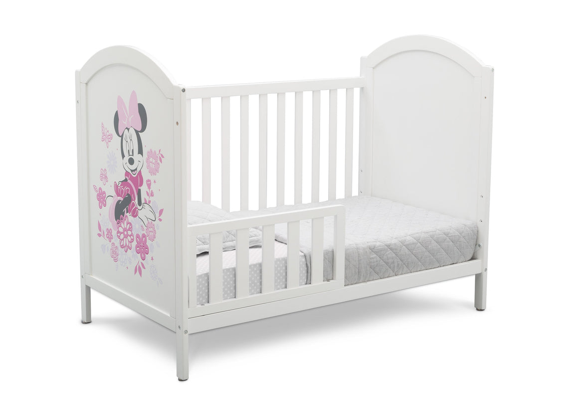 Disney Bianca White with Minnie Mouse (1302) Minnie Mouse 4-in-1 Convertible Crib by Delta Children, Toddler Bed Silo View