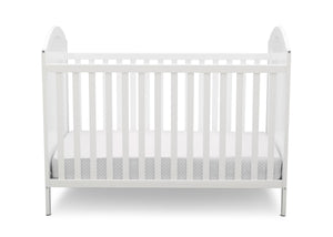 Disney Bianca White with Minnie Mouse (1302) Minnie Mouse 4-in-1 Convertible Crib by Delta Children, Front Silo View 2