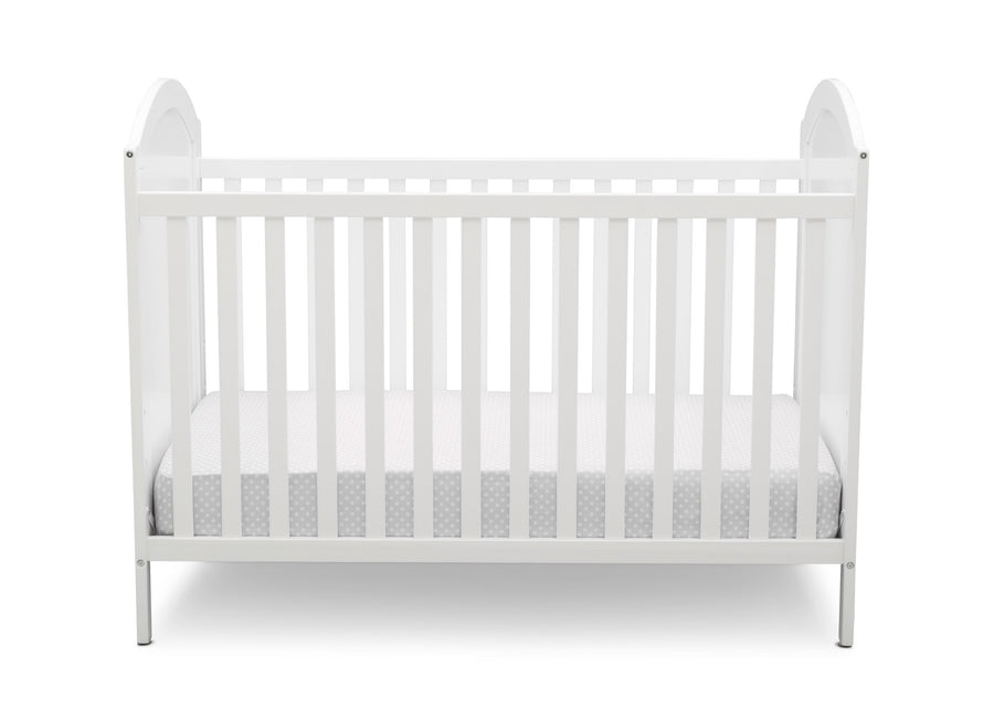 Disney Bianca White with Minnie Mouse (1302) Minnie Mouse 4-in-1 Convertible Crib by Delta Children, Front Silo View 2-Minnie Mouse 4-in-1 Convertible Crib