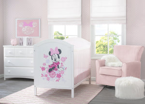 Disney Bianca White with Minnie Mouse (1302) Minnie Mouse 4-in-1 Convertible Crib by Delta Children, Room shoot 0