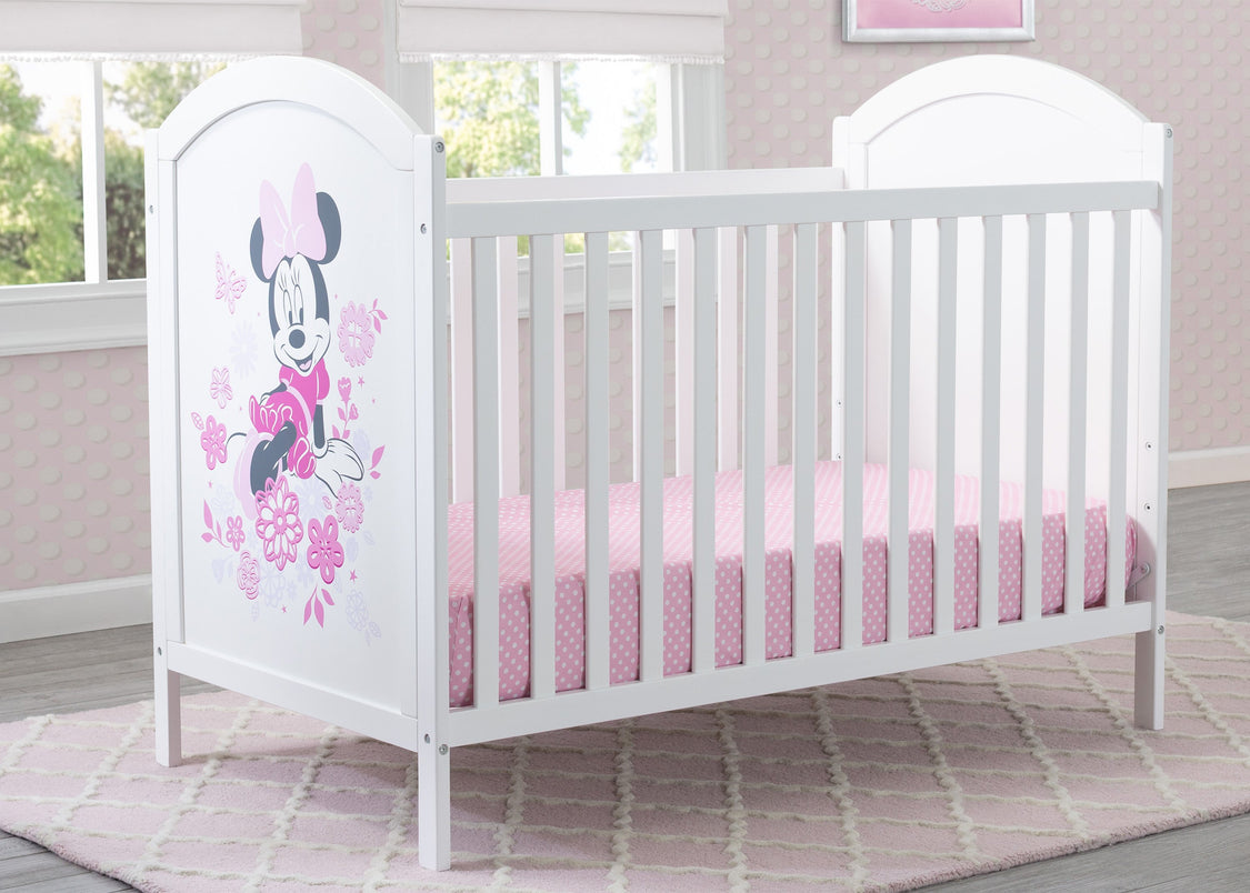 Disney Bianca White with Minnie 1302 Minnie Mouse 4-in-1 Convertible Crib by Delta Children, Hangtag View
