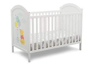 Delta Children Bianca White with Pooh (1301) Winnie The Pooh 4-in-1 Convertible Crib, Right Silo View 3