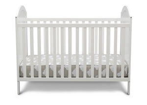 Delta Children Bianca White with Pooh (1301) Winnie The Pooh 4-in-1 Convertible Crib, Front Silo View 2