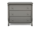 Delta Children Grey (026) Universal 3 Drawer Dresser Front Silo View 4-Universal 3 Drawer Dresser