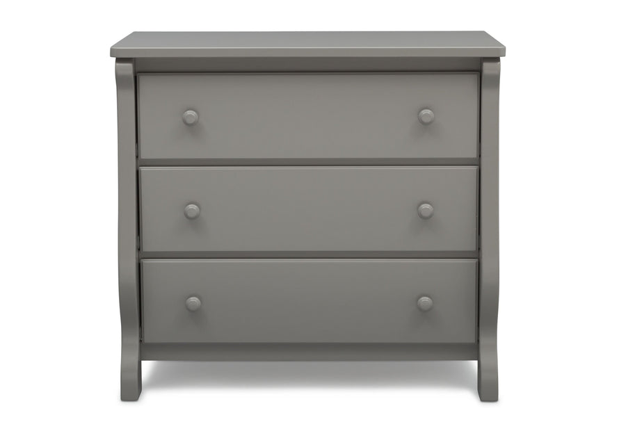 Delta Children Grey (026) Universal 3 Drawer Dresser Front Silo View 4-Universal 3 Drawer Dresser