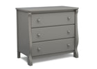 Delta Children Grey (026) Universal 3 Drawer Dresser Right Silo View 2-Universal 3 Drawer Dresser