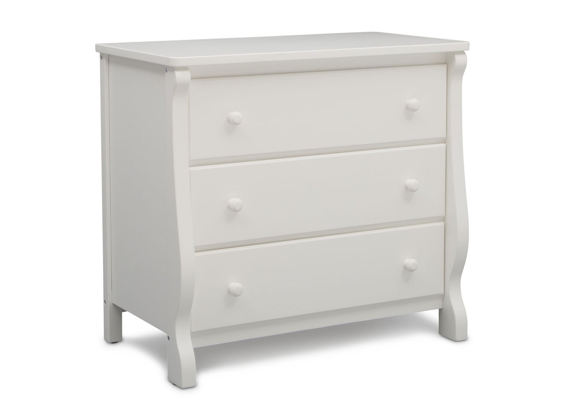 Delta Children White (100) Universal 3 Drawer Dresser Right Silo View