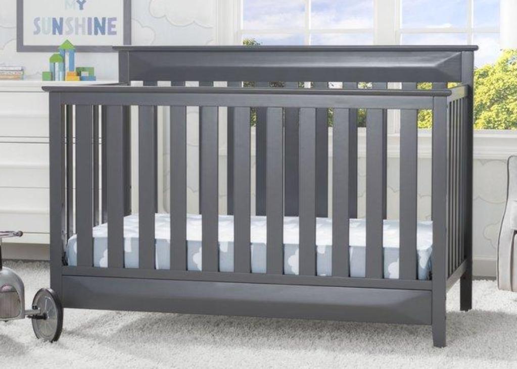 Delta Children Charcoal Grey (029) Cameron 4-in-1 Convertible Baby Crib