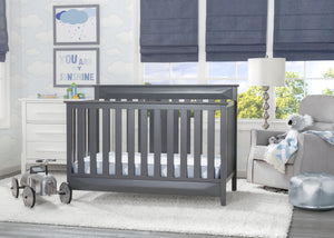 Delta Children Charcoal Grey (029) Cameron 4-in-1 Convertible Baby Crib Roomshot a1a 2