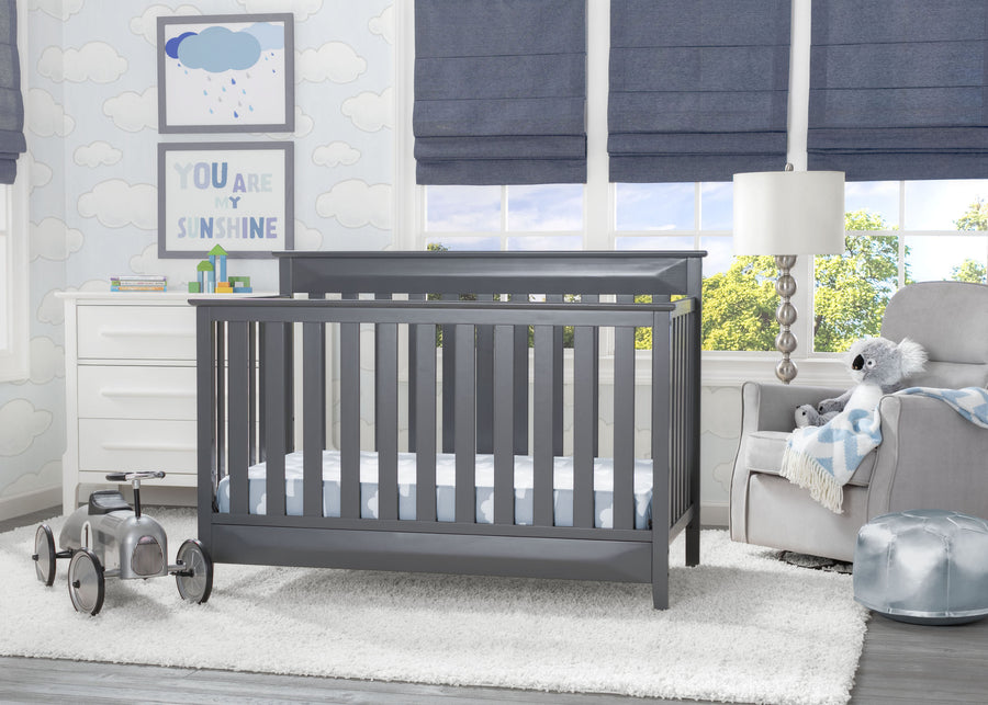 Delta Children Charcoal Grey (029) Cameron 4-in-1 Convertible Baby Crib Roomshot a1a 2-Cameron 4-in-1 Convertible Baby Crib