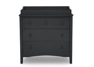 Delta Children Textured Midnight Grey (1347) Farmhouse 3 Drawer Dresser with Changing Top, Front Silo View 26