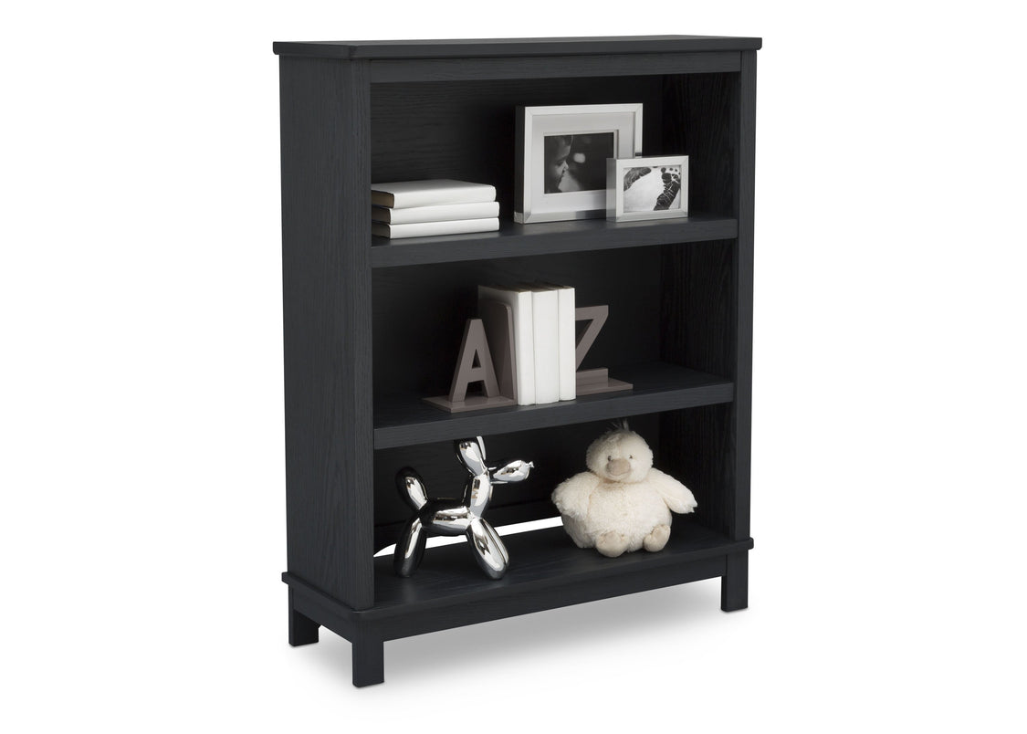 Delta Children Textured Midnight Grey (1347) Farmhouse Bookcase/Hutch, Right Silo View with Props