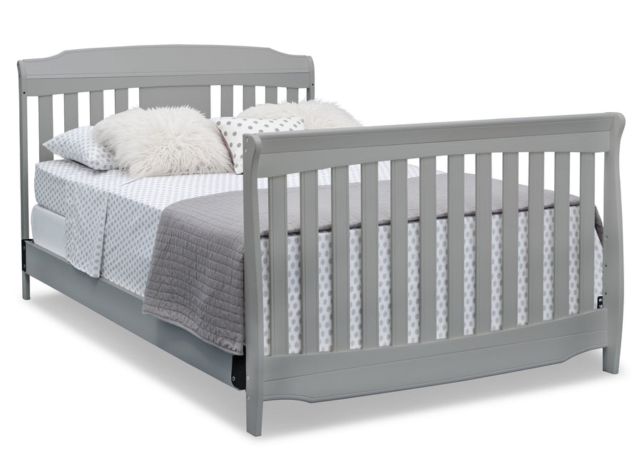 Delta Children Grey (026) Westminster 6-in-1 Convertible Crib, Right Full Bed Silo View 5-Westminster 6-in-1 Convertible Crib