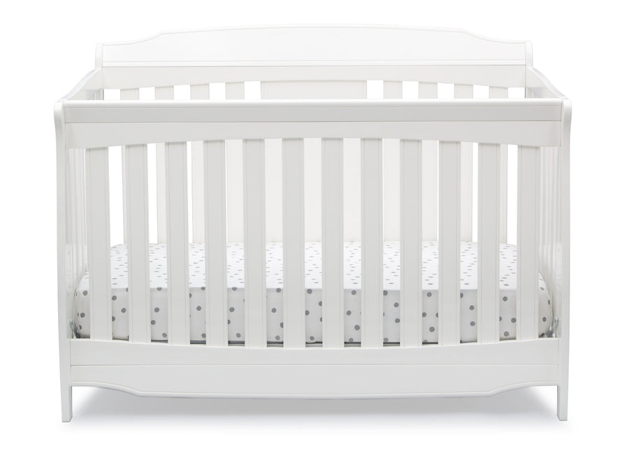 Delta Children Bianca White (130) Westminster 6-in-1 Convertible Crib, Front Crib Silo View 12-Westminster 6-in-1 Convertible Crib