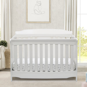 Delta Children Bianca White (130) Westminster 6-in-1 Convertible Crib, Right Toddler Bed 32