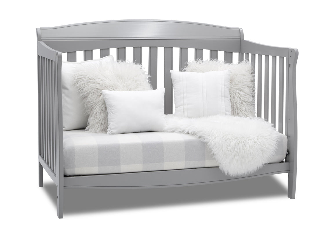 Delta Children Grey (026) Colton 6-in-1 Convertible Crib, Right Sofa Silo View