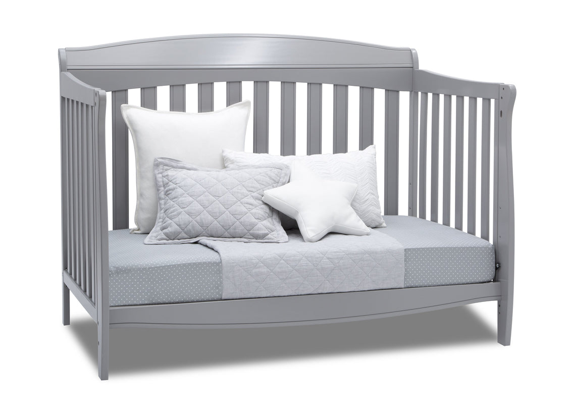 Delta Children Grey (026) Colton 6-in-1 Convertible Crib, Right Day Bed Silo View