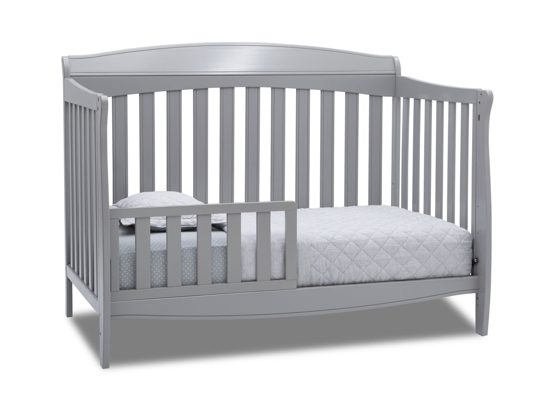 Delta Children Grey (026) Colton 6-in-1 Convertible Crib, Right Toddler Bed Silo View